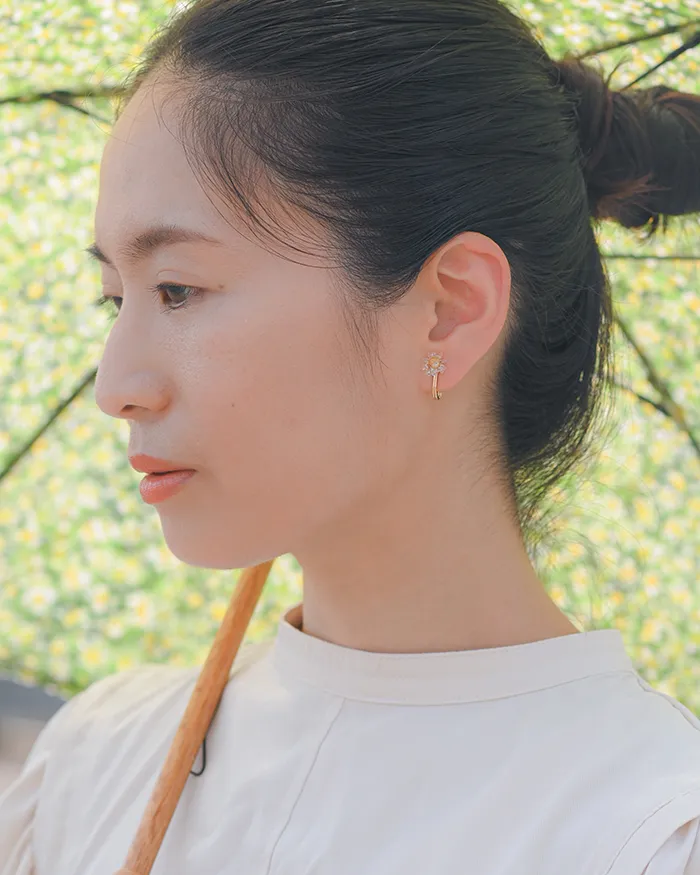 イヤリング 朝焼けのカモミール クリア4